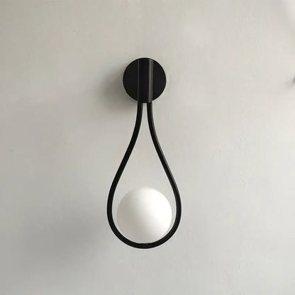 Black metal teardrop wall sconce with white glass ball bulb decorbites brass glass ball wall light for living room decor