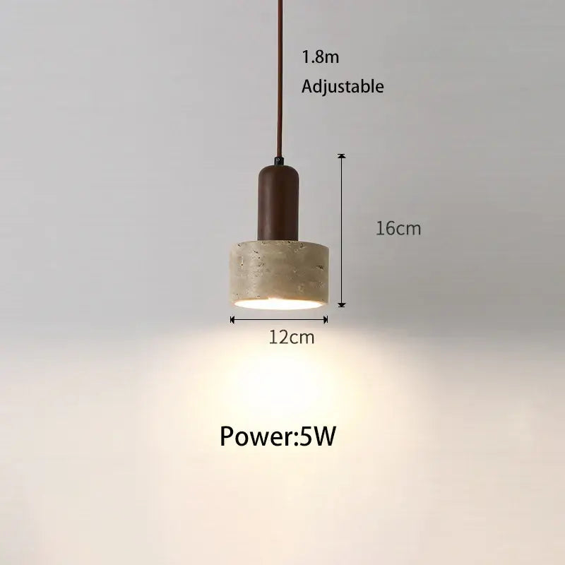 Minimalist brown and cream wind led pendant lamp with concrete texture and adjustable cord for dining room decorbites cream wind