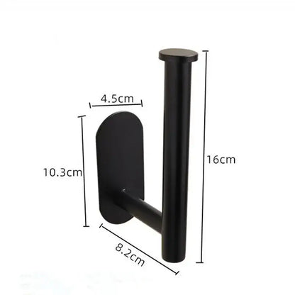 Black matte wall-mounted tissue holder with sleek modern design in brushed gold stainless steel finish