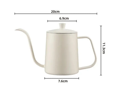 Minimalist cream white ceramic pour-over coffee maker kettle with long spout for decorbites glass coffee maker use