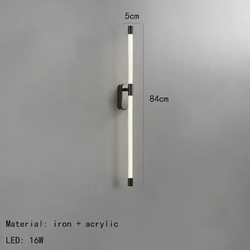 84cm modern black iron and acrylic line led wall lights from decorbites acrylic line for minimalist bedroom decor