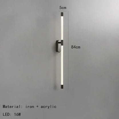 84cm modern black iron and acrylic line led wall lights from decorbites acrylic line for minimalist bedroom decor
