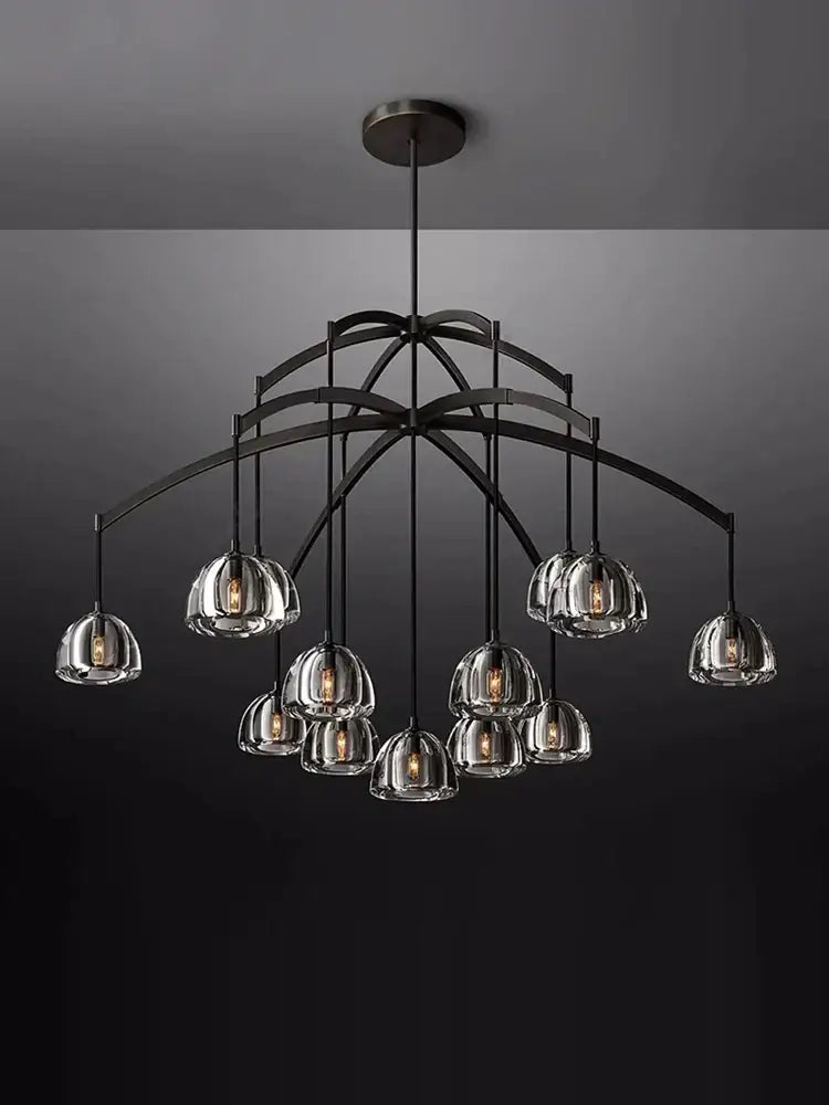 Minimalist black metal chandelier with clear glass pendant shades crystal chandelier lighting for dining room decorbites k9 crystal