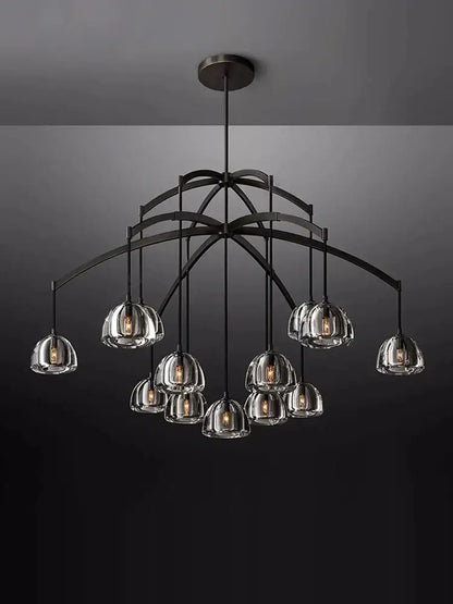 Minimalist black metal chandelier with clear glass pendant shades crystal chandelier lighting for dining room decorbites k9 crystal