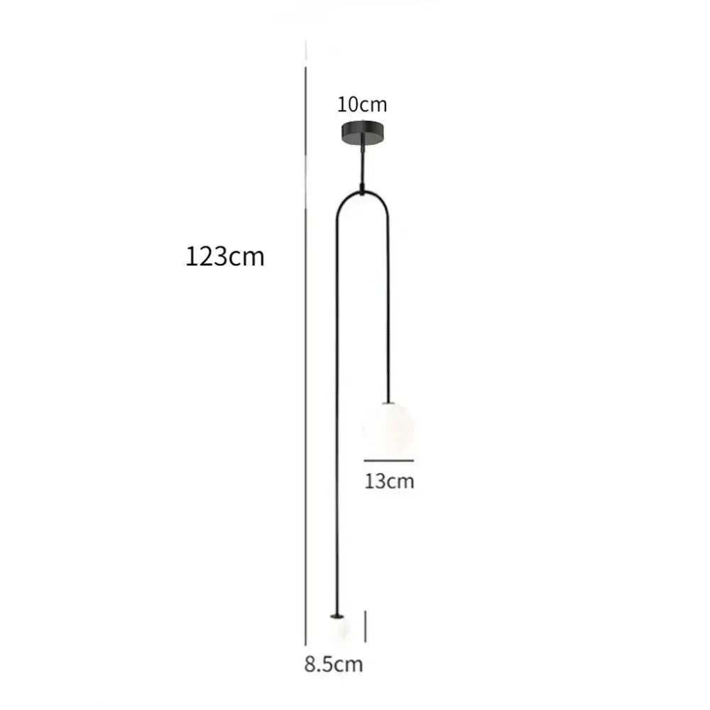Black minimalist pendant lights with frosted glass globe and double head glass ball design for bedroom lighting