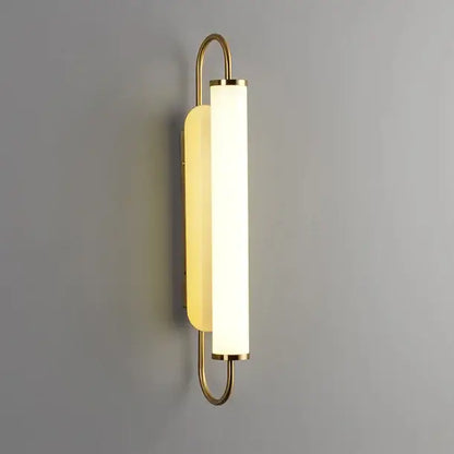Minimalist gold elegant wall sconce with brass finish and frosted glass diffuser for bedroom decorbites elegant wall decor