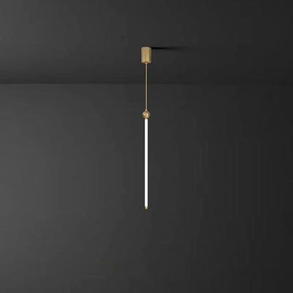 Minimalist gold led strip pendant light with brass rod and frosted glass tube for dining room decorbites led strip