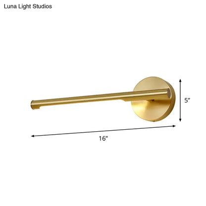 Minimalist gold wall light with acrylic diffuser and sleek modern design measuring 16 by 5 inches height