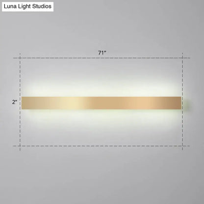 Minimalist gold plated led wall sconce 71 inch gold finished rectangular design for living room or bar lighting