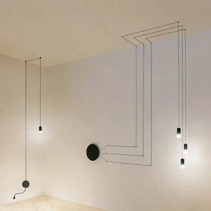 Minimalist led black vintage wall lamp with sleek linear metal design and cylindrical bulbs for kitchen and living room decorbites led black