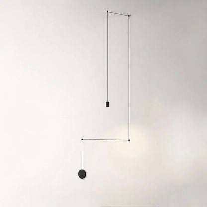 Minimalist led black vintage wall lamp with slender metal rods and two circular light fixtures for kitchen and living room decorbites led black wall lamp