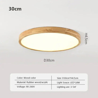 Minimalist led wooden ceiling light with natural wood frame and acrylic diffuser for modern bedroom decorbites led wooden ceiling light