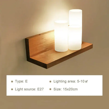 Minimalist led wooden wall lamps with three frosted cylindrical lights and pull chain switch for bedroom decorbites wall lamps