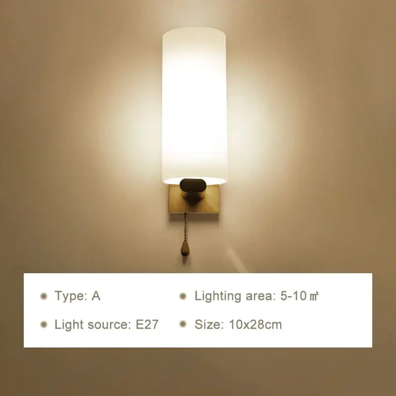 Warm-toned minimalist led wooden wall lamps with frosted glass shade and brass mount for bedroom decorbites led wooden use