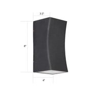 Minimalist metal black curved wall mount sconce with matte finish and modern design for living room lighting