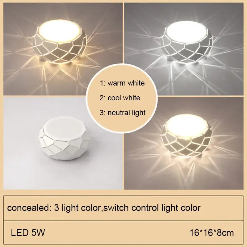 Minimalist metallic dimmable white geometric led ceiling light with warm white cool white and neutral color options decorbites led ceiling