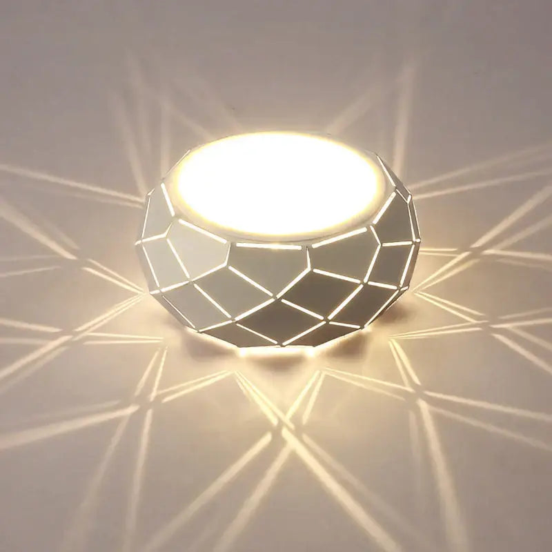 Minimalist metallic dimmable led ceiling light with geometric faceted design and warm glow for decorbites led ceiling use
