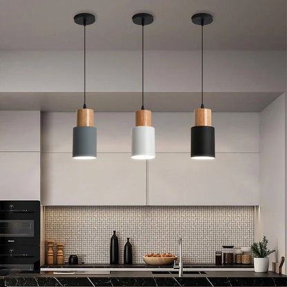 Minimalist Nordic Wood and Metal Single Pendant Light - Decorbites