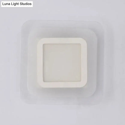 Minimalist off-white square led wall lamp with smooth rounded edges featuring triangle round square design for bedroom