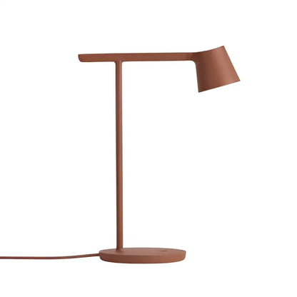 Rustic copper-colored decorbites adjustable nordic desk lamp with a minimalist angular design and curved shade for bedroom decor
