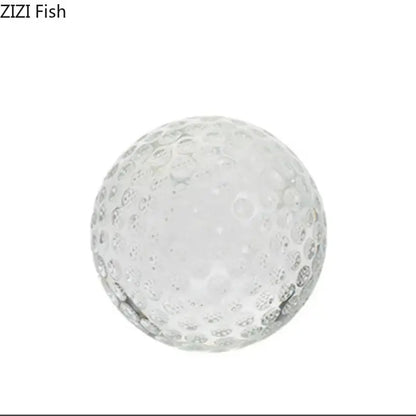 Minimalist transparent glass crystal ball desk decoration with textured dimpled surface for bedroom decor