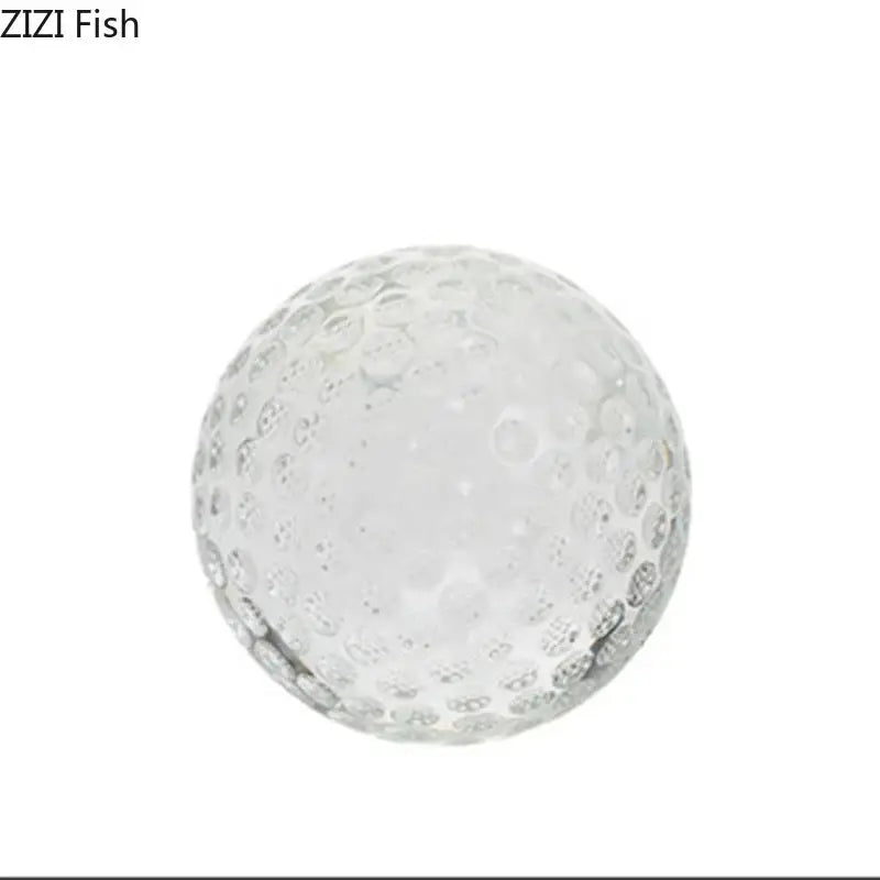 Minimalist transparent glass crystal ball desk decoration with textured dimpled surface for bedroom decor