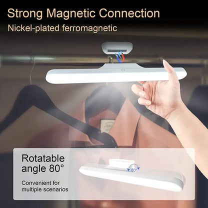 Minimalist white 30cm led night light table lamp with nickel-plated ferromagnetic magnetic connection and rotatable angle