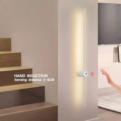 A minimalist white led wall lamp with 360 rotation and motion sensor features providing warm ambient glow decorbites led wall lamps