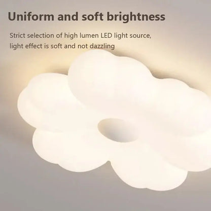 Minimalist white decorbites cloud led ceiling light with soft diffused glow for bedroom decor and ambient lighting