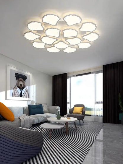 Modern white minimalist ginkgo biloba ceiling lamp with floral design for bedroom decorbites ginkgo biloba lighting