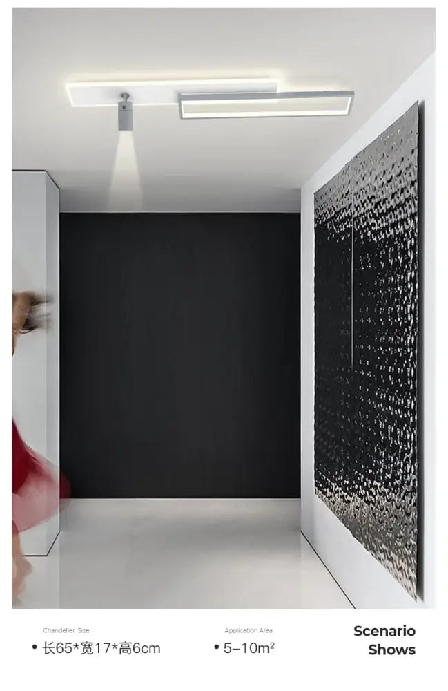 Minimalist white rectangular corridor spotlight ceiling light with sleek silver metallic finish for decorbites corridor spotlight