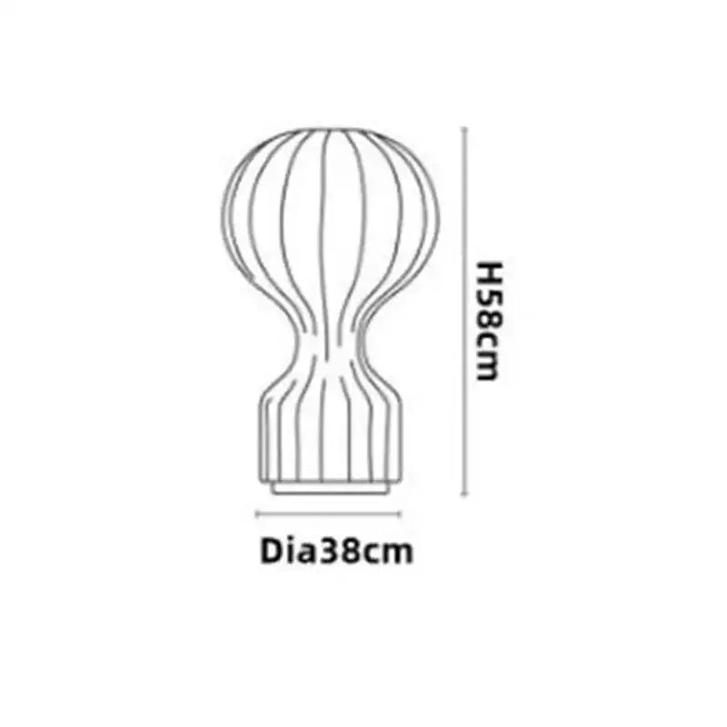 Minimalist white ribbed cocoon silk table lamp with modern bulbous design 58cm high 38cm diameter decorbites gatto cocoon