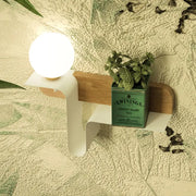 Minimalist white wall lamp with frosted glass and spherical design suitable for bedroom led incandescent fluorescent use