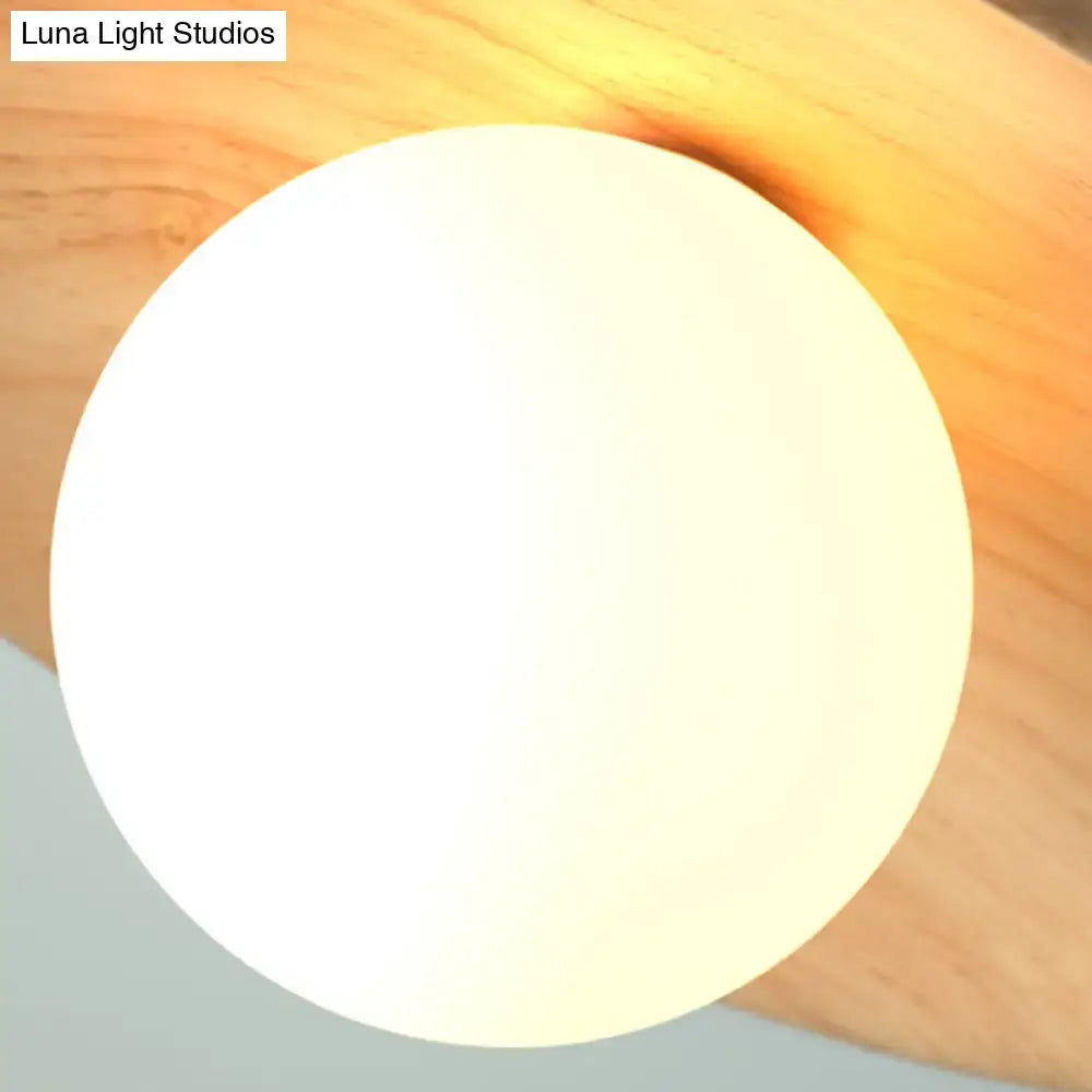 Decorbites™ sleek wooden ceiling light mini semi flush mount hallway lamp with soft glowing white matte canopy width