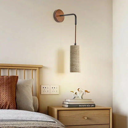 Industrial-style wall sconce with copper base, black arm, and concrete shade for decorbites adjustable led wall lighting