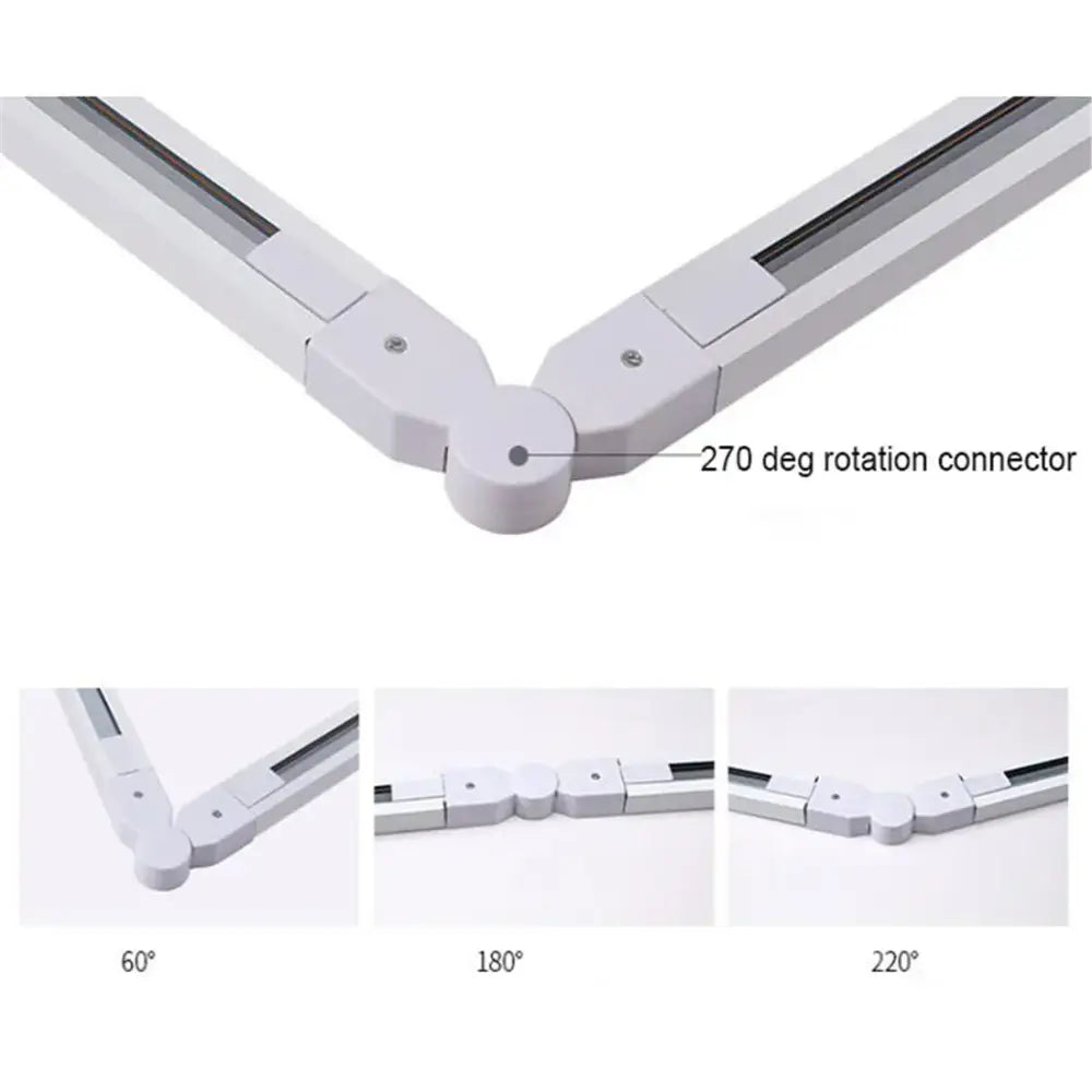 White adjustable led light fixture with 270-degree rotation and modular segments for decorbites 100cm black white track