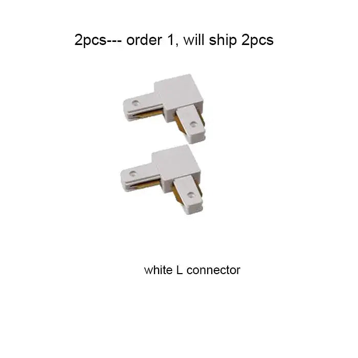 White l-shaped connectors with matte finish and gold contacts for modern 100cm black white track living room lighting decorbites 100cm black