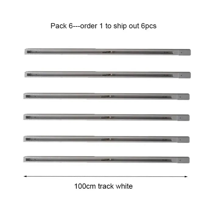 Six white 100cm track lighting bars with sleek metallic finish in decorbites 100cm black white track for living room lighting
