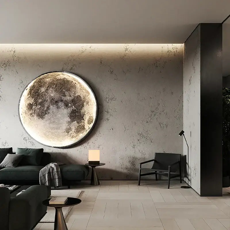 Modern 3d moon earth led wall lamp with detailed lunar surface texture for bedroom and living room decorbites creative moon wall lamp