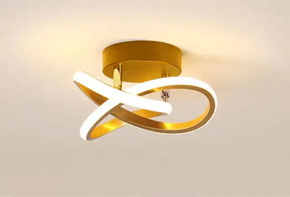 Modern infinity-loop led ceiling light with sleek gold and white design for kitchens decorbites led ceiling light