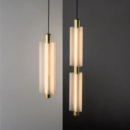 Modern acrylic minimalist pendant lights with frosted glass shades and brass accents for bedroom decorbites acrylic minimalist