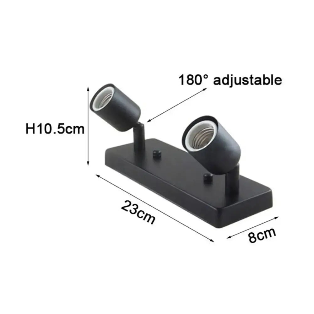 Black matte dual-head adjustable wall-mounted spotlight fixture for modern adjustable ceramic ceiling light decorbites bedroom