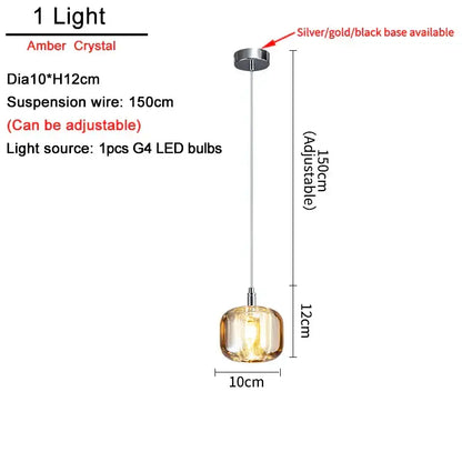 Modern amber and gold crystal led ceiling chandelier with adjustable suspension wire for stylish decorbites crystal led lighting