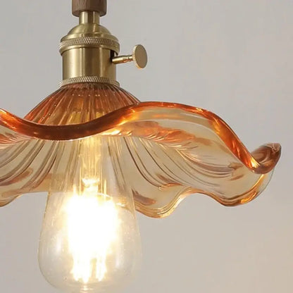 Modern amber glass led pendant light with warm amber glass and brass fixture for dining room decorbites amber glass