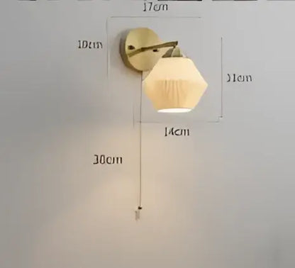 Vintage brass wall lamp with a warm frosted glass shade modern amber led wall lamp for bedroom use
