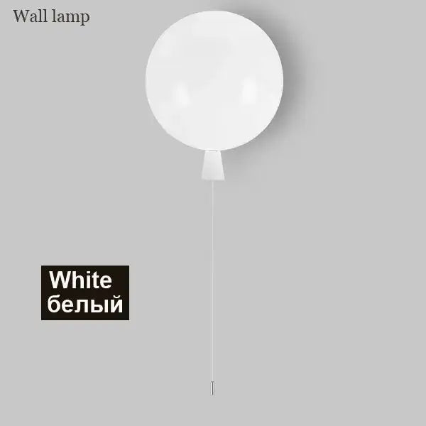 White balloon wall light with minimalist design in yellow orange red for modern bedroom sconce lighting decor