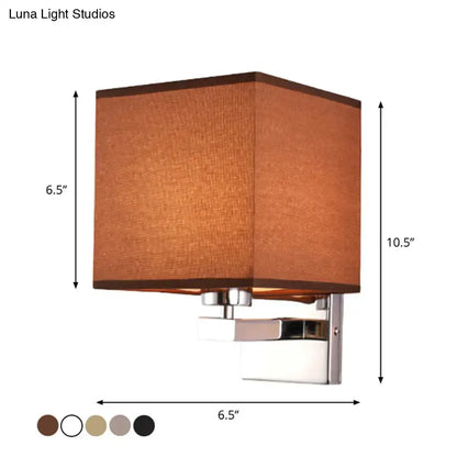 A modern wall light with a beige fabric shade and polished chrome base suitable for e26 e27 bulbs