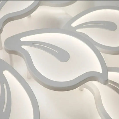 Modern beige and white flower led ceiling light with elegant leaf-shaped design for living room illumination