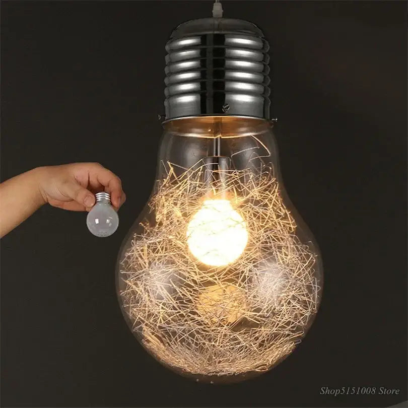 Modern big bulb led pendant light with a clear glass shade and chrome edison-style base by decorbites big bulb decor
