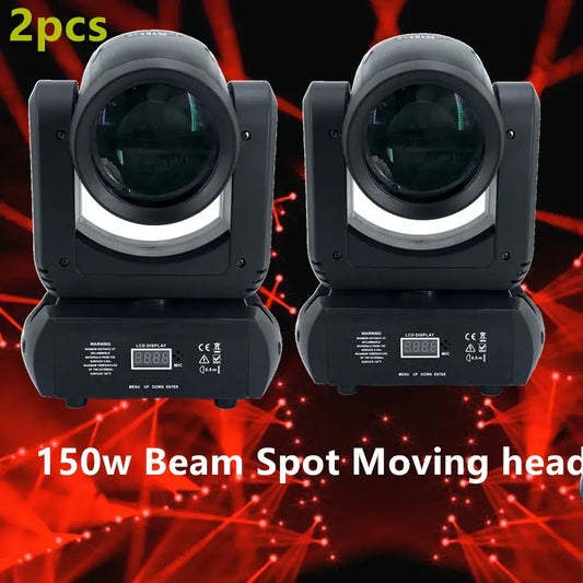 Modern black 150w led moving head light with circular lens and illuminated ring for stage and living room decor